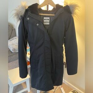 Abercrombie & Fitch, size XS, black winter jacket. Hood can be removed.